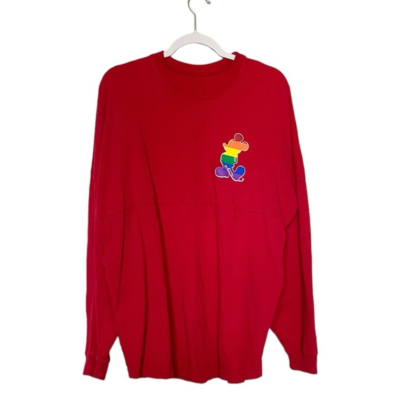 Disney Cast Member Pride Spirit Jersey Rainbow Mickey Mouse Red Unisex Sz Medium - Picture 2 of 10
